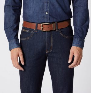 Wrangler Cognac Metal Loop Belt