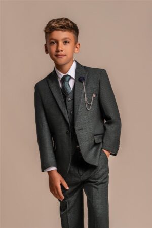Cavani Boys Caridi Olive Three Piece Suit