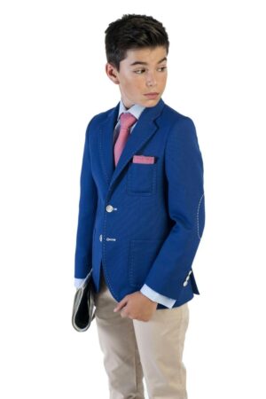 One Varones Blue Stitch Detailed Blazer