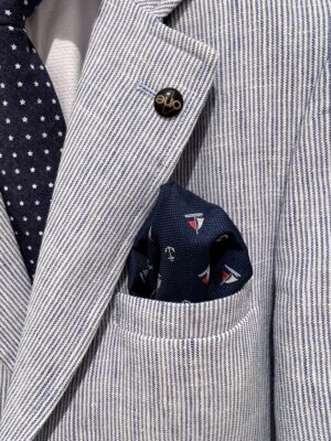 One Varones Boat Pocket Square