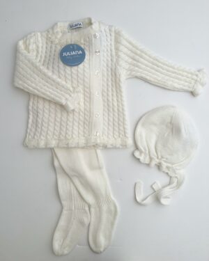 Juliana 3 Piece Ivory Knit Set
