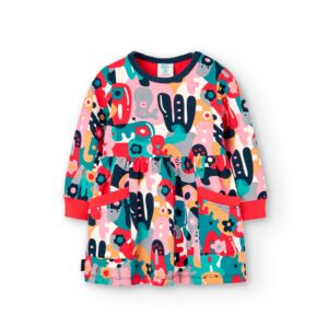 Boboli Fleece Dress with Tight Set