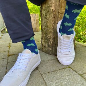 Swole Panda Bamboo Alien Invader Socks