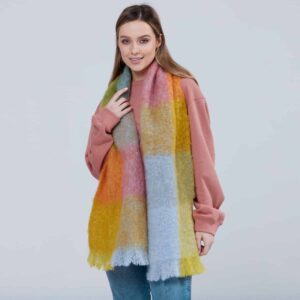 Foxford Blue and Gold Mohair Scarf