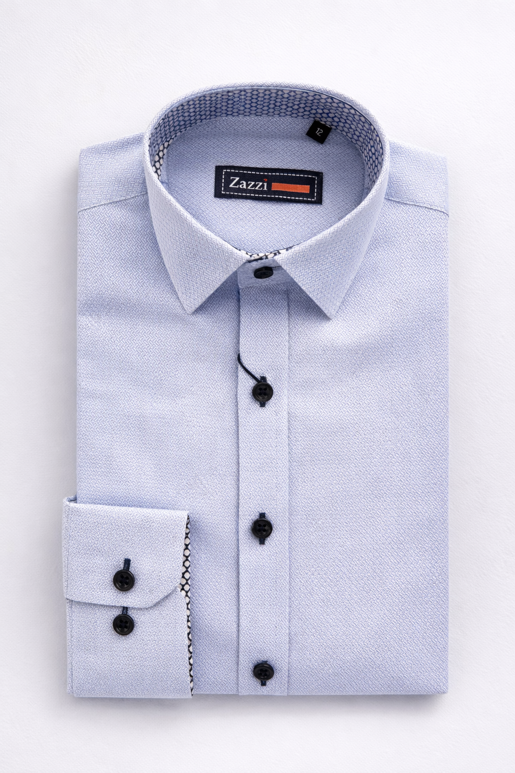 Zazzi Boys Blue Pattern Dress Shirt