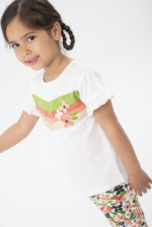 Boboli Sweet Trim Sleeve T-Shirt
