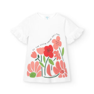 Boboli Cotton Floral Motif Dress