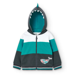 Boboli Stripe Zip Hoodie