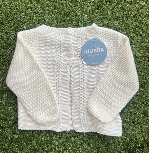 juliana openwork knitted cardigan in ivory