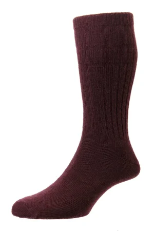HJ Hall Wool Softop Thermal Sock (Burgundy)