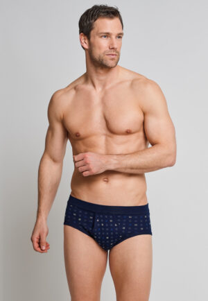 schiesser men's navy twin pack sports briefs