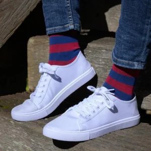 Swole Panda Burgundy Stripe Sock