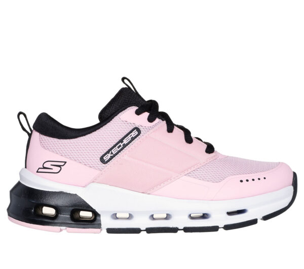 stechers older girl glide step pink and black trainer