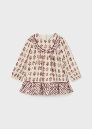Mayoral Baby Girl's Print Dress with Ruffled Bib and Hem