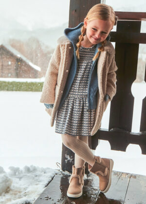 Mayoral Girl Striped Flowy Dress with Apple Motif