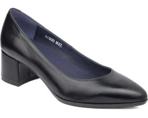 Callaghan Block Heel Black Court Shoe