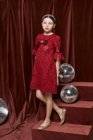 Patachou Burgundy Lace Dress