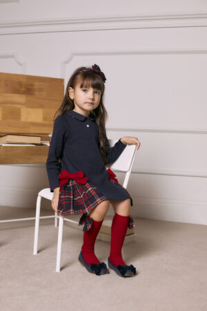 Patachou Navy Tartan Dress