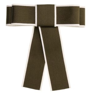 Siena Barrette with Wide White Trimmed Bow