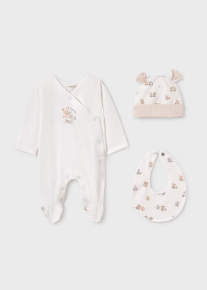 Mayoral Baby Grow, Hat and Bib Set