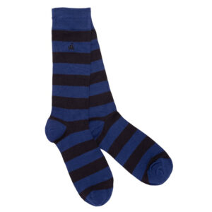 Swole Panda Navy Stripe Socks