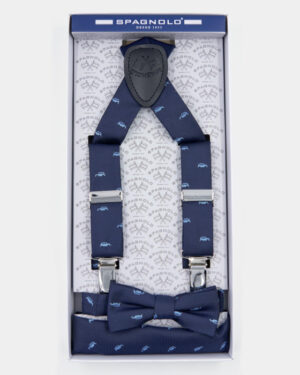 Spagnolo Car Tie, Braces, Hankie Set