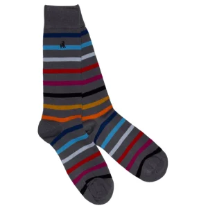 Swole Panda Grey Stripe Socks