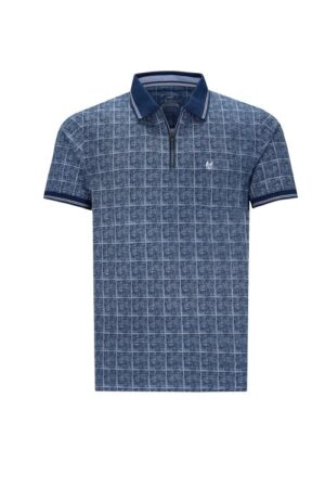 Hajo Patterned Zip Polo