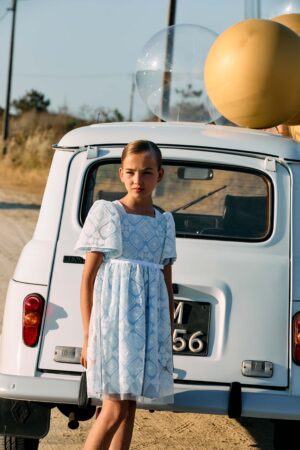 Patachou Pale Blue and white Party Dress