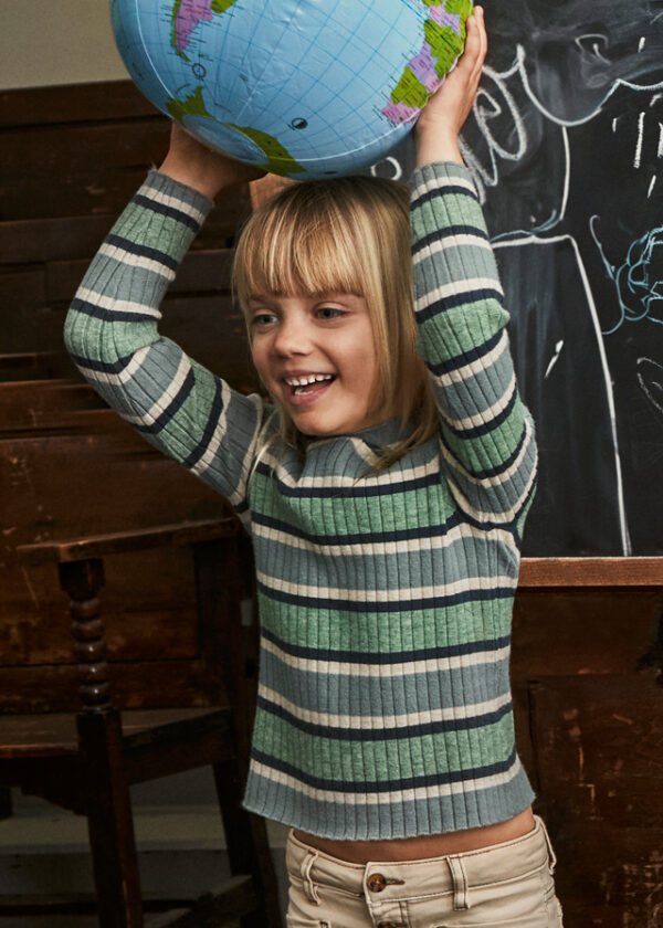 Mayoral Stripe Polo Neck