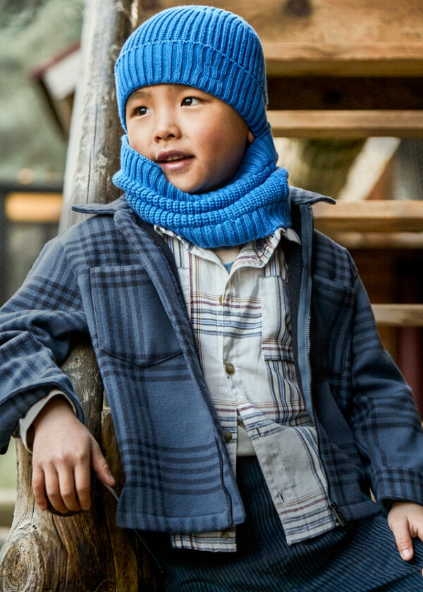 Mayoral Boys Zip-Up Check Overshirt