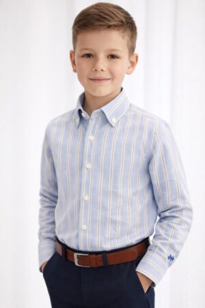 Spagnolo Boys Oxford Stripe Shirt