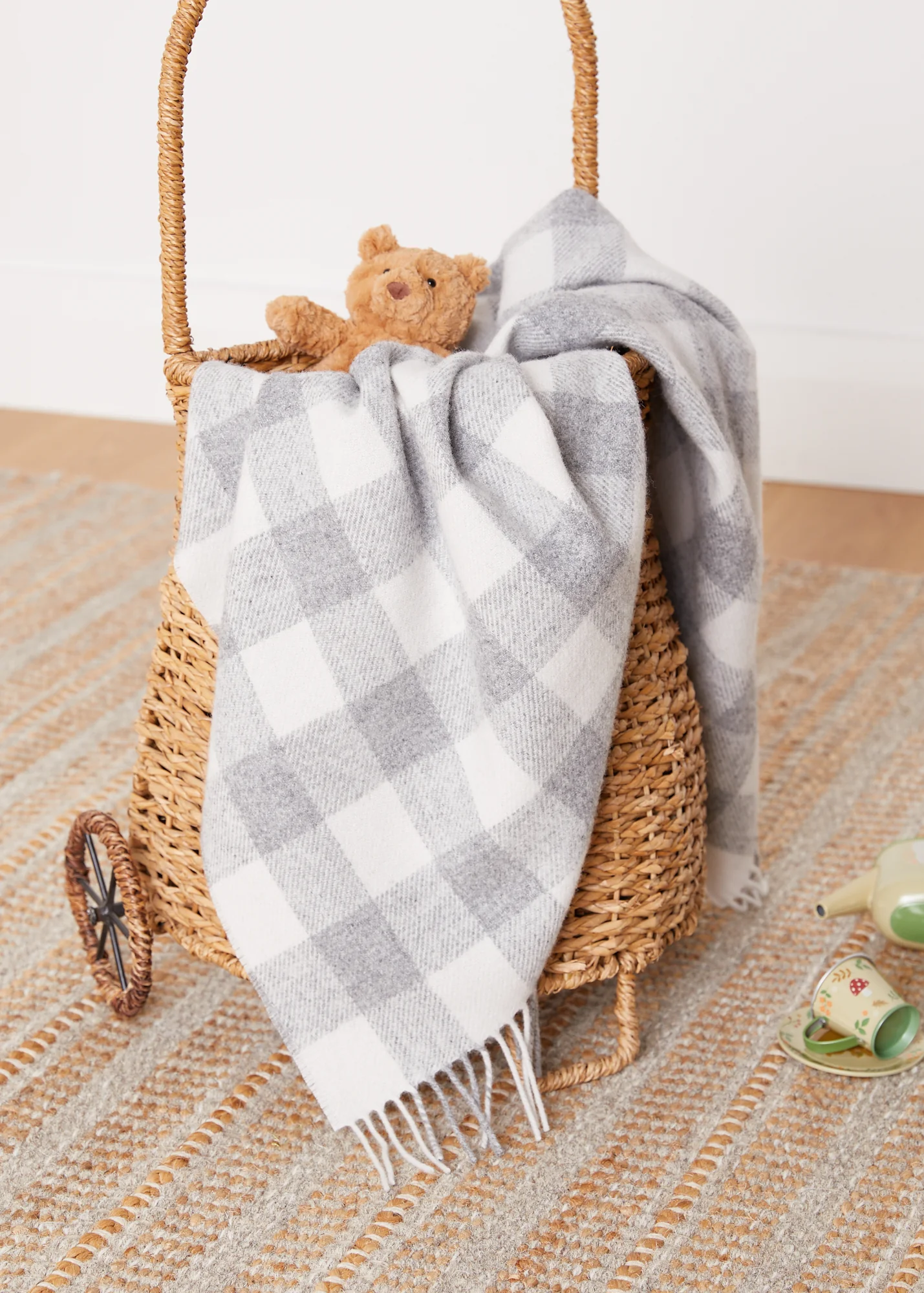 Foxford Pearl Grey Lambswool Baby Blanket
