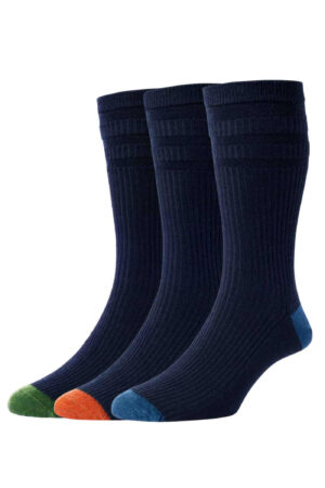 HJ Hall 3-Pair Wool Softop Socks