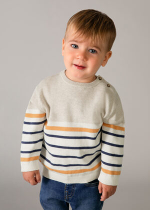 Mayoral baby boy striped jumper made from soft fabric. Comfortable, stylish, and perfect for everyday outfits.