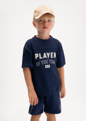 maoyral boys navy tee and short set