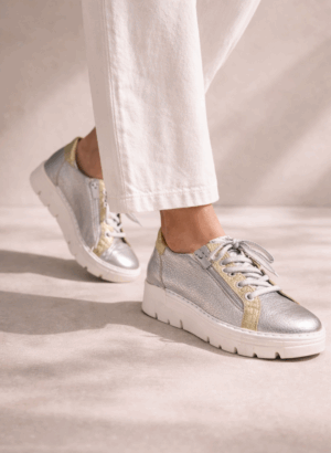 Jose Saenz Metallic Lace Trainer