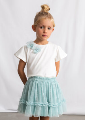 Mayoral Girls Tulle Skirt and Tee Set