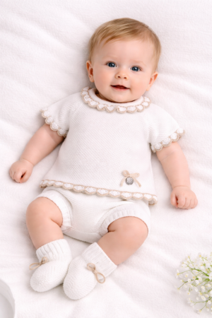 Juliana Baby Knit Set with Bloomers & Boots
