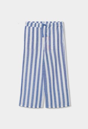 Boboli Girls linen striped trousers