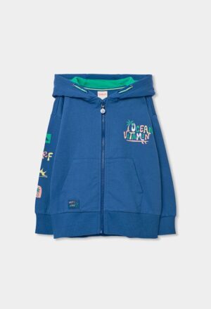 Boboli Boys' Fleece Hoodie with Print Details