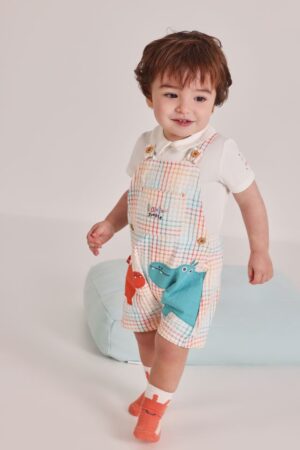 Boboli Baby Boy Check Dungaree Set