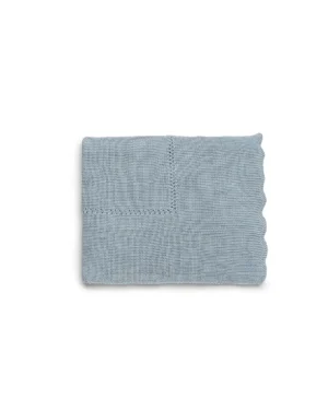 Juliana Blue Lin Knit Ribbon Blanket