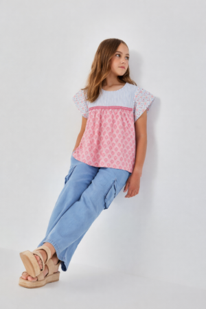 Boboli Girls' Printed Paisley Blouse