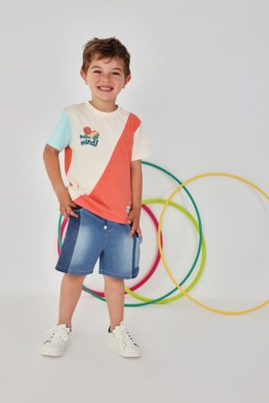 Boboli Boys' Cotton Colour Block T-shirt