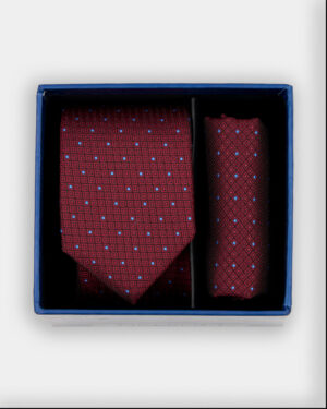 Spagnolo Red Tie and Hankie Set
