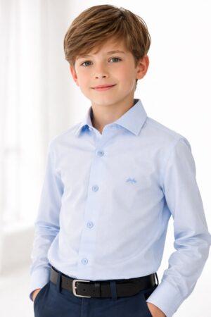 Spagnolo Boys Formal Textured Shirt