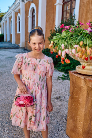 Patachou Tulip Floral Chiffon Dress