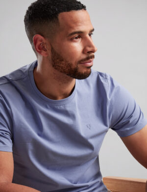 vedoneire mens' cotton blue t-shirt