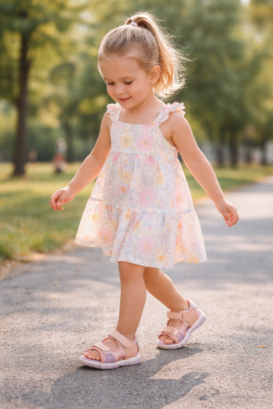 Garvalin Girls Velcro Sandals with Cushioned Sole